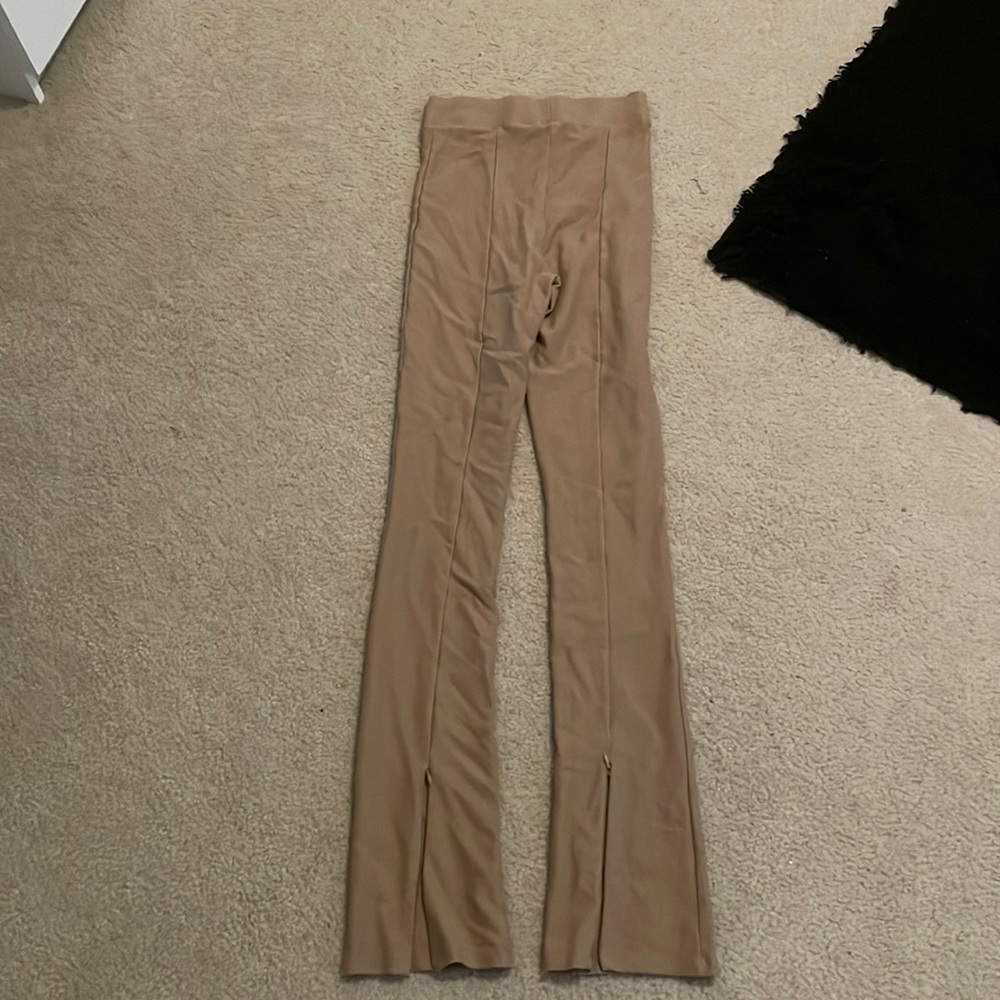 ZARA beige stretch high waisted pants